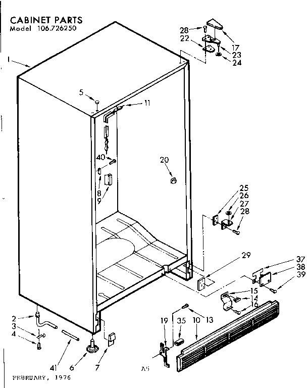Kenmore 106726250 cabinet parts diagram