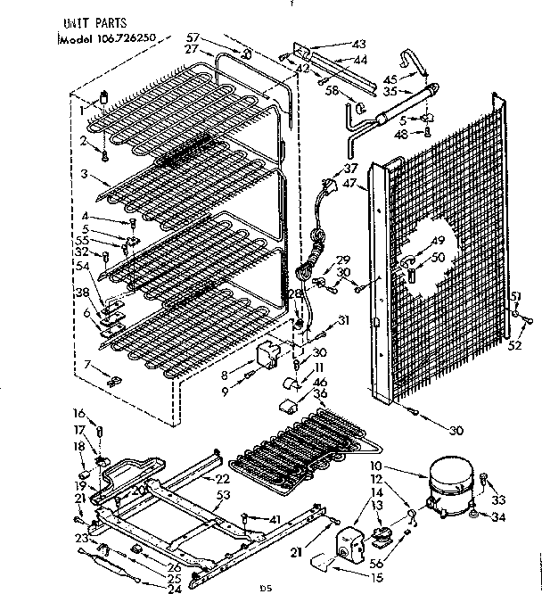 Kenmore 106726250 unit parts diagram