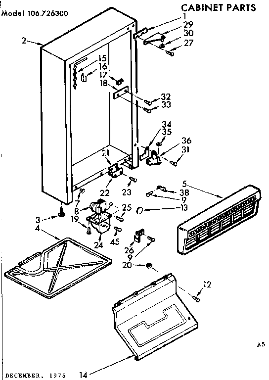 Kenmore 106726300 cabinet parts diagram