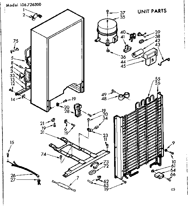 Kenmore 106726300 unit parts diagram