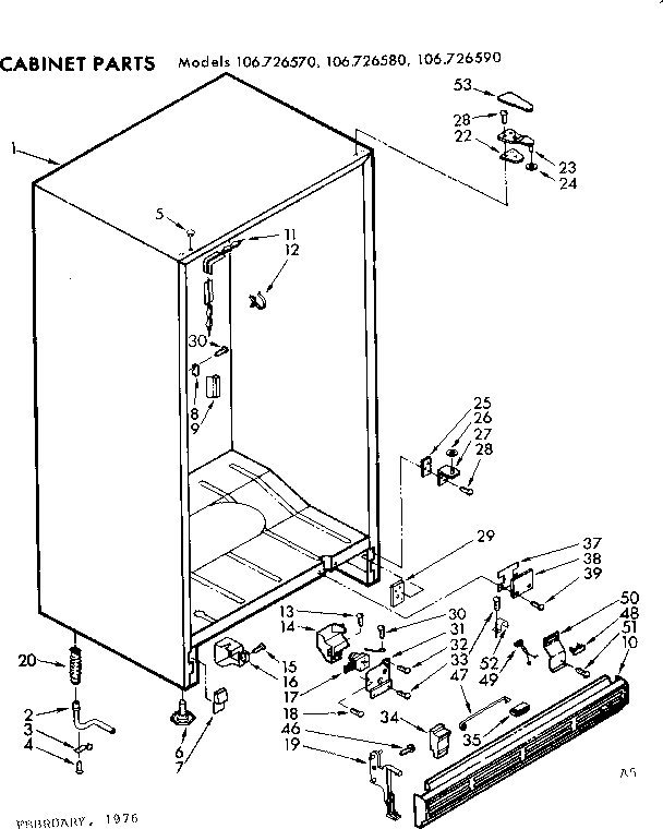 Kenmore 106726590 cabinet parts diagram