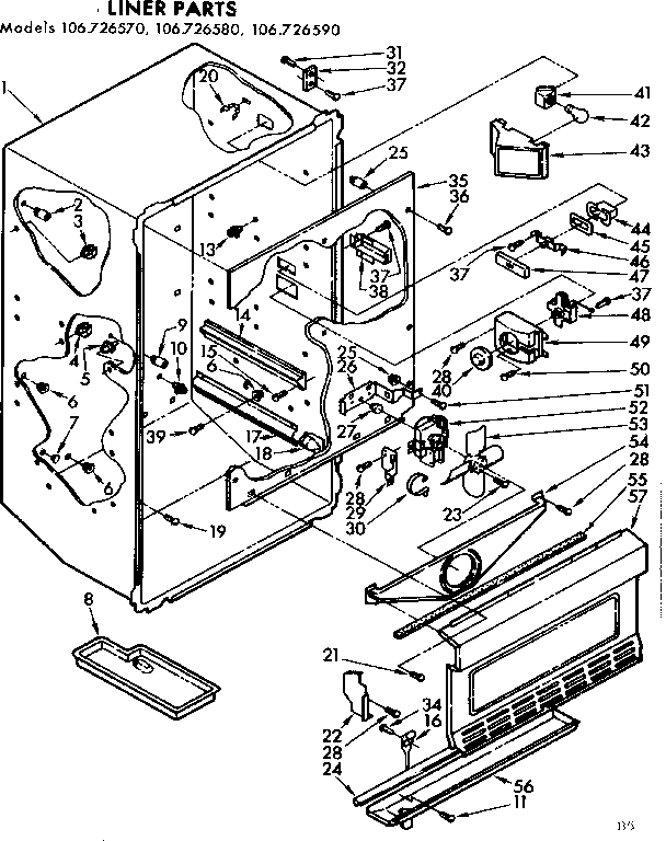 Kenmore 106726590 liner parts diagram