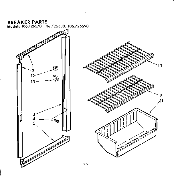 Kenmore 106726590 breaker parts diagram