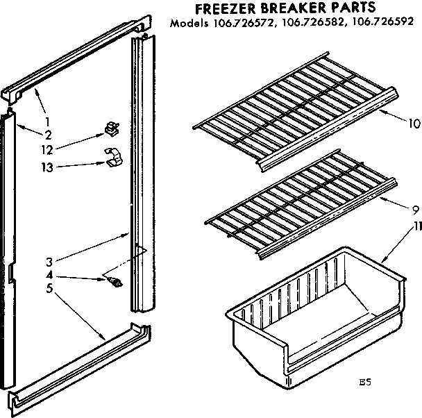 Kenmore 106726572 breaker parts diagram