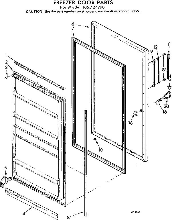 Kenmore 106727290 door parts diagram