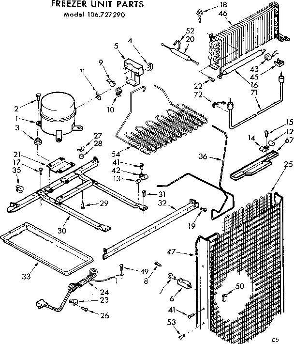 Kenmore 106727290 unit parts diagram