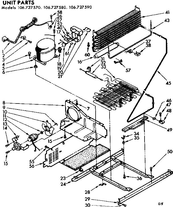 Kenmore 106727580 unit parts diagram