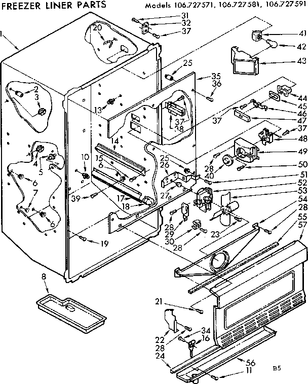 Kenmore 106727591 liner parts diagram