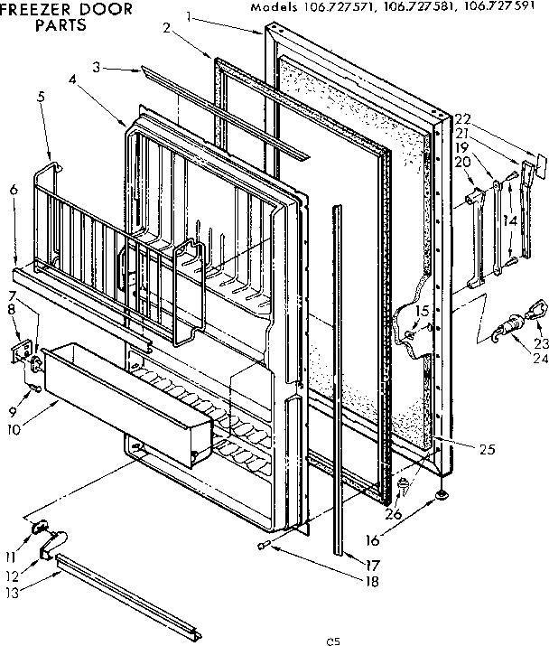 Kenmore 106727591 door parts diagram