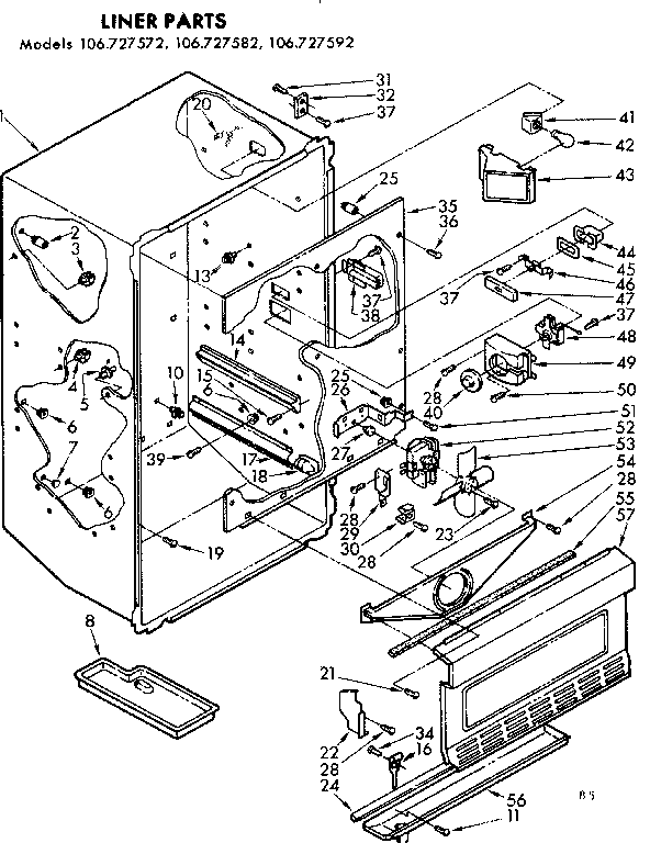 Kenmore 106727592 liner parts diagram