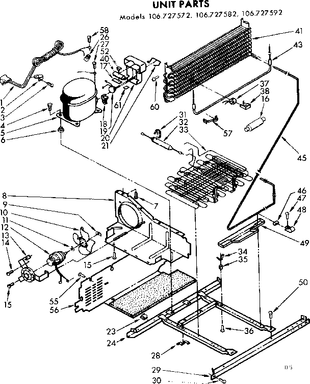Kenmore 106727592 unit parts diagram