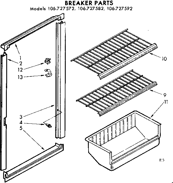 Kenmore 106727592 breaker parts diagram