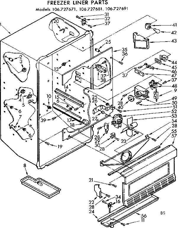Kenmore 106727691 liner parts diagram