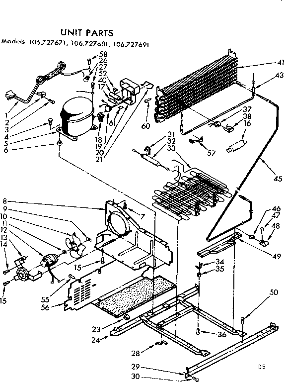 Kenmore 106727691 unit parts diagram