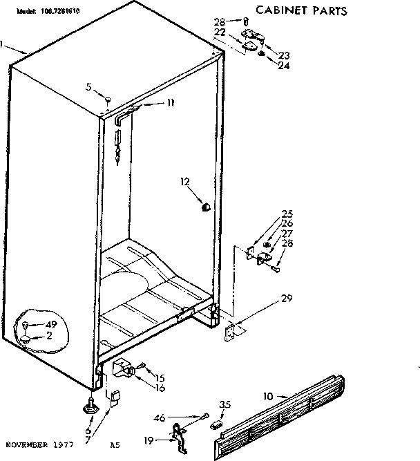 Kenmore 1067281610 cabinet parts diagram