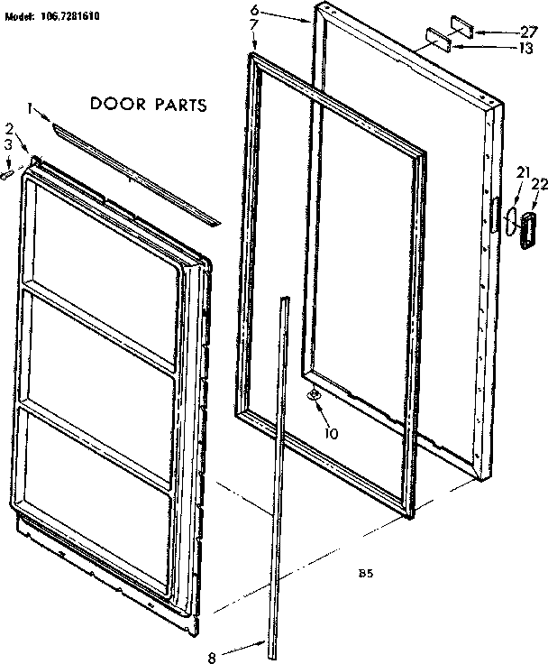 Kenmore 1067281610 door parts diagram