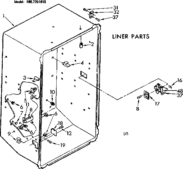 Kenmore 1067281610 liner parts diagram