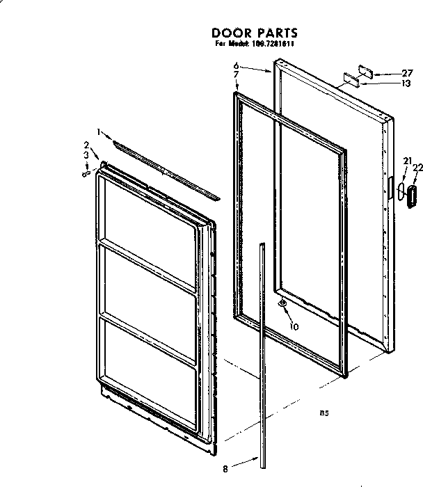 Kenmore 1067281611 door parts diagram