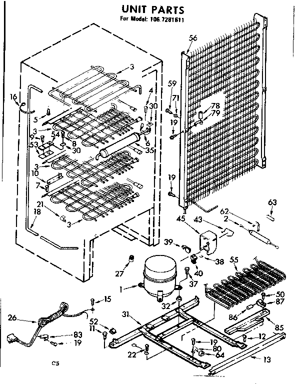 Kenmore 1067281611 unit parts diagram