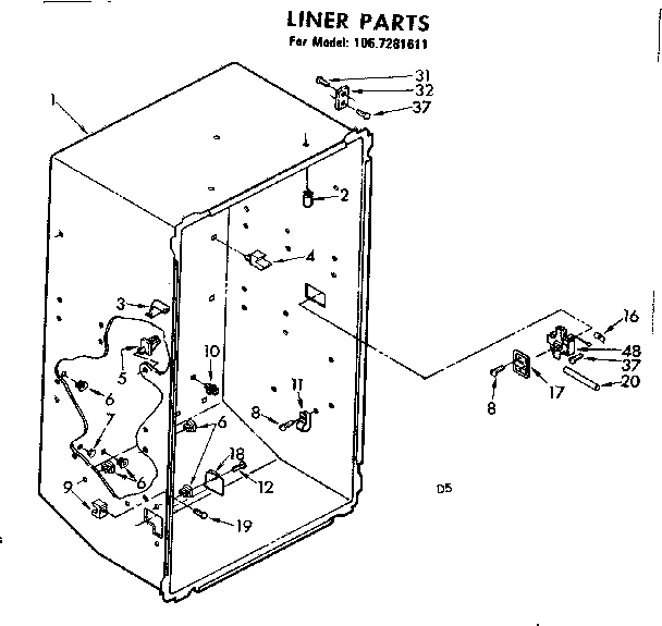 Kenmore 1067281611 liner parts diagram