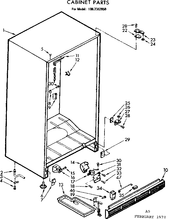 Kenmore 1067382050 cabinet parts diagram