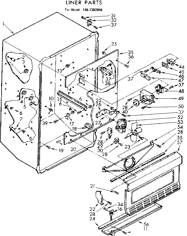 Kenmore 1067382050 liner parts diagram