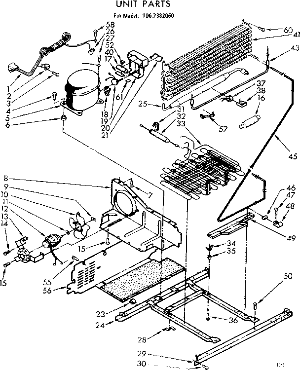 Kenmore 1067382050 unit parts diagram
