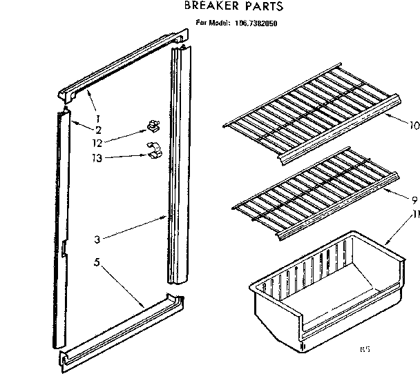 Kenmore 1067382050 breaker parts diagram