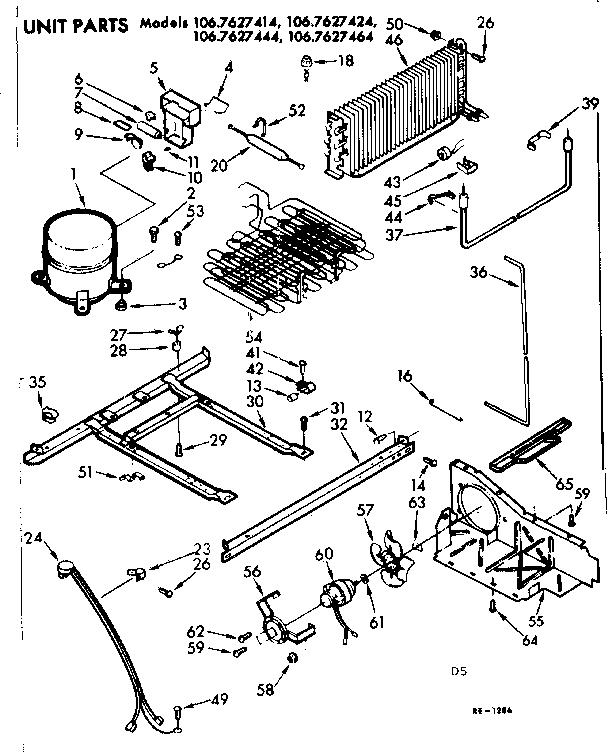 Kenmore 1067627444 unit parts diagram