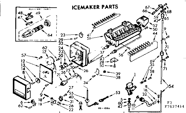 Kenmore 1067627444 icemaker parts diagram
