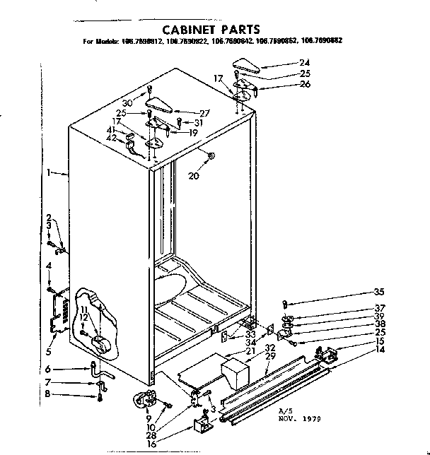 Kenmore 1067690812 cabinet parts diagram
