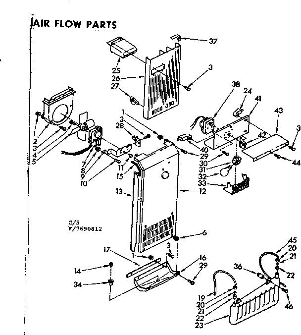 Kenmore 1067690812 air flow parts diagram
