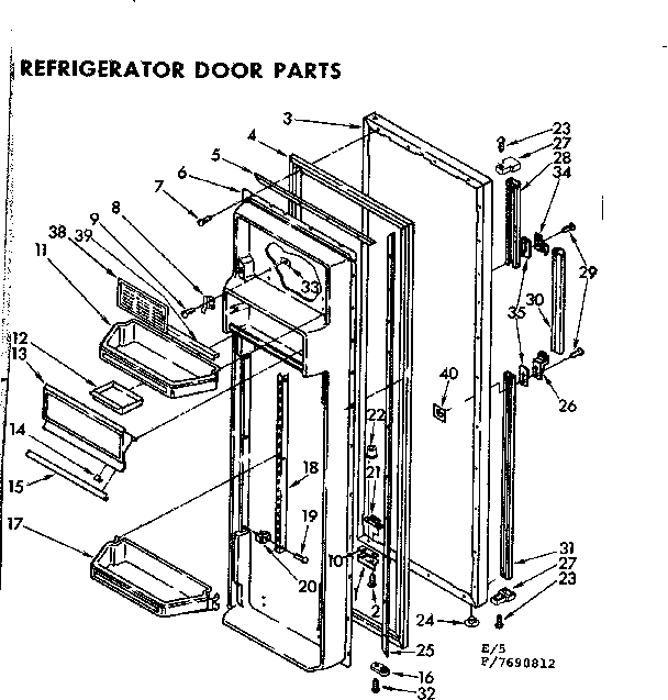 Kenmore 1067690812 refrigerator door parts diagram