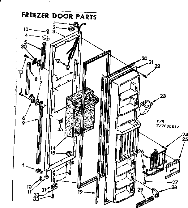 Kenmore 1067690812 freezer door parts diagram