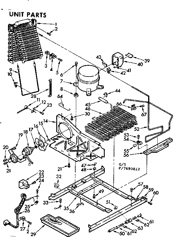 Kenmore 1067690812 unit parts diagram