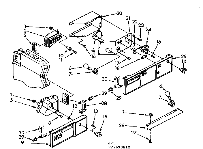 Kenmore 1067690812 air flow and control parts diagram