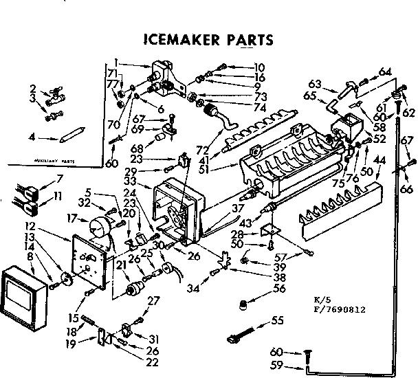 Kenmore 1067690812 icemaker parts diagram