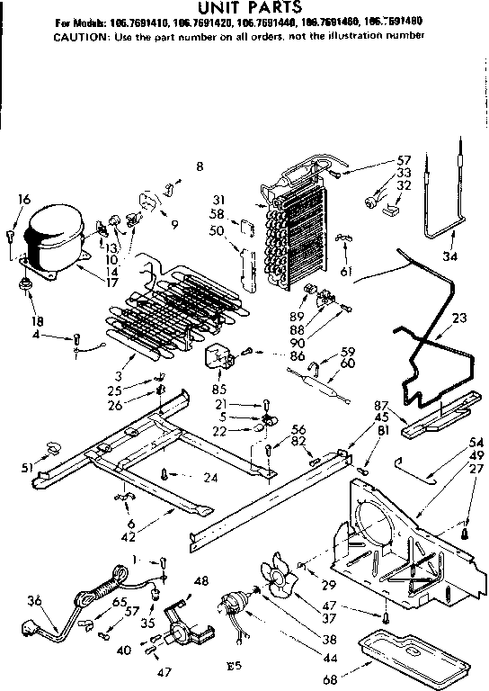 Kenmore 1067691480 unit parts diagram