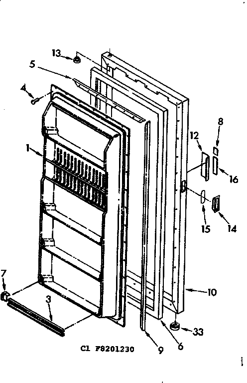 Kenmore 1068201230 door parts diagram