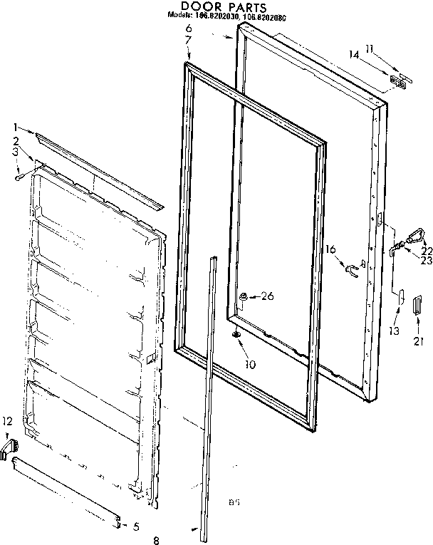 Kenmore 1068202030 door parts diagram