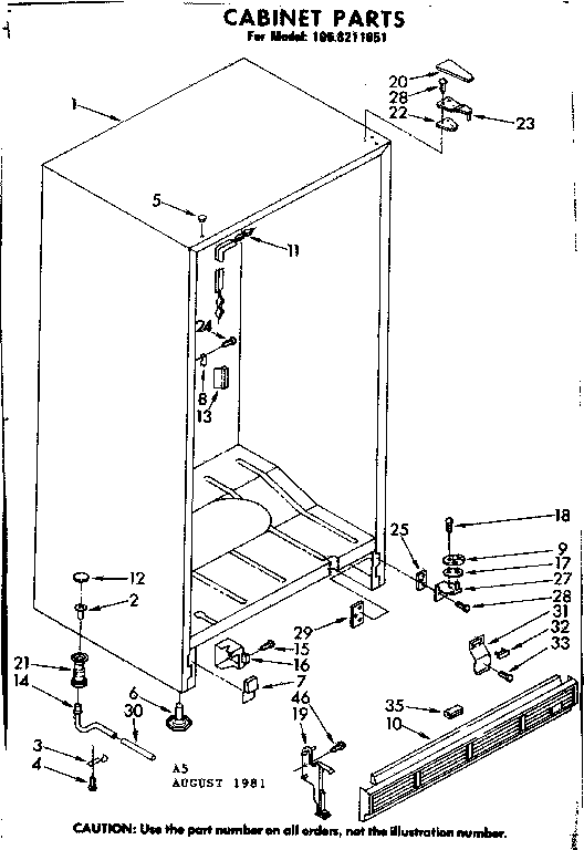 Kenmore 1068211651 cabinet parts diagram