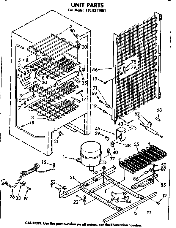 Kenmore 1068211651 unit parts diagram