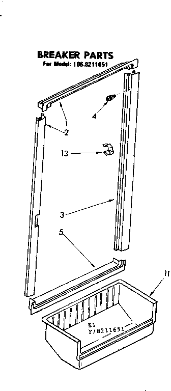 Kenmore 1068211651 breaker parts diagram