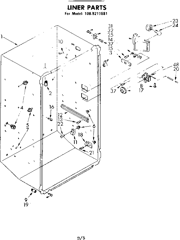 Kenmore 1068211681 liner parts diagram