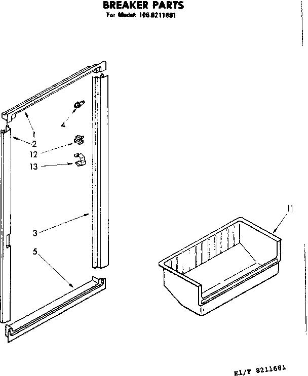 Kenmore 1068211681 breaker parts diagram