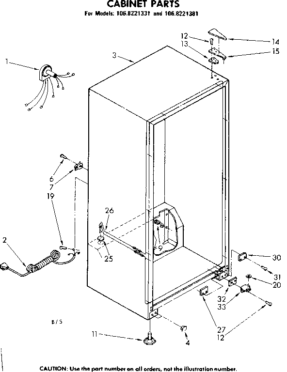 Kenmore 1068221381 cabinet parts diagram