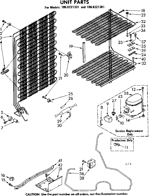 Kenmore 1068221381 unit parts diagram