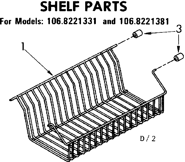 Kenmore 1068221381 shelf parts diagram