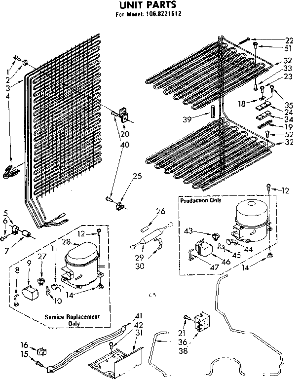 Kenmore 1068221512 unit parts diagram
