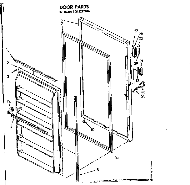 Kenmore 1068222044 door parts diagram